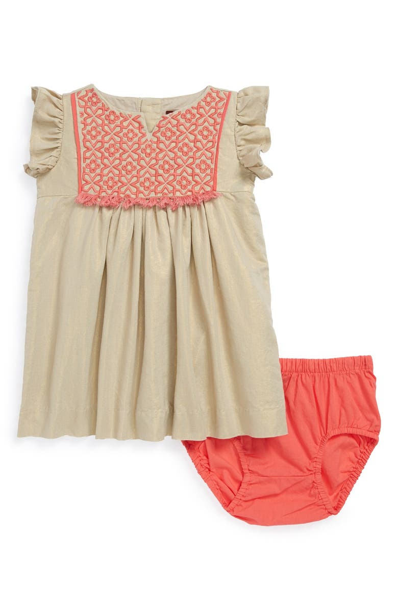 Tea Collection 'Nabila Sparkle' Flutter Sleeve Dress & Bloomers (Baby ...