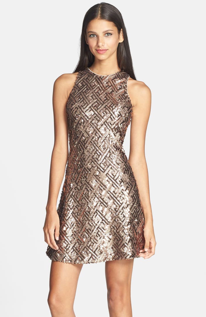 Dress the Population 'Mia' Sequin Cutaway Fit & Flare Dress | Nordstrom