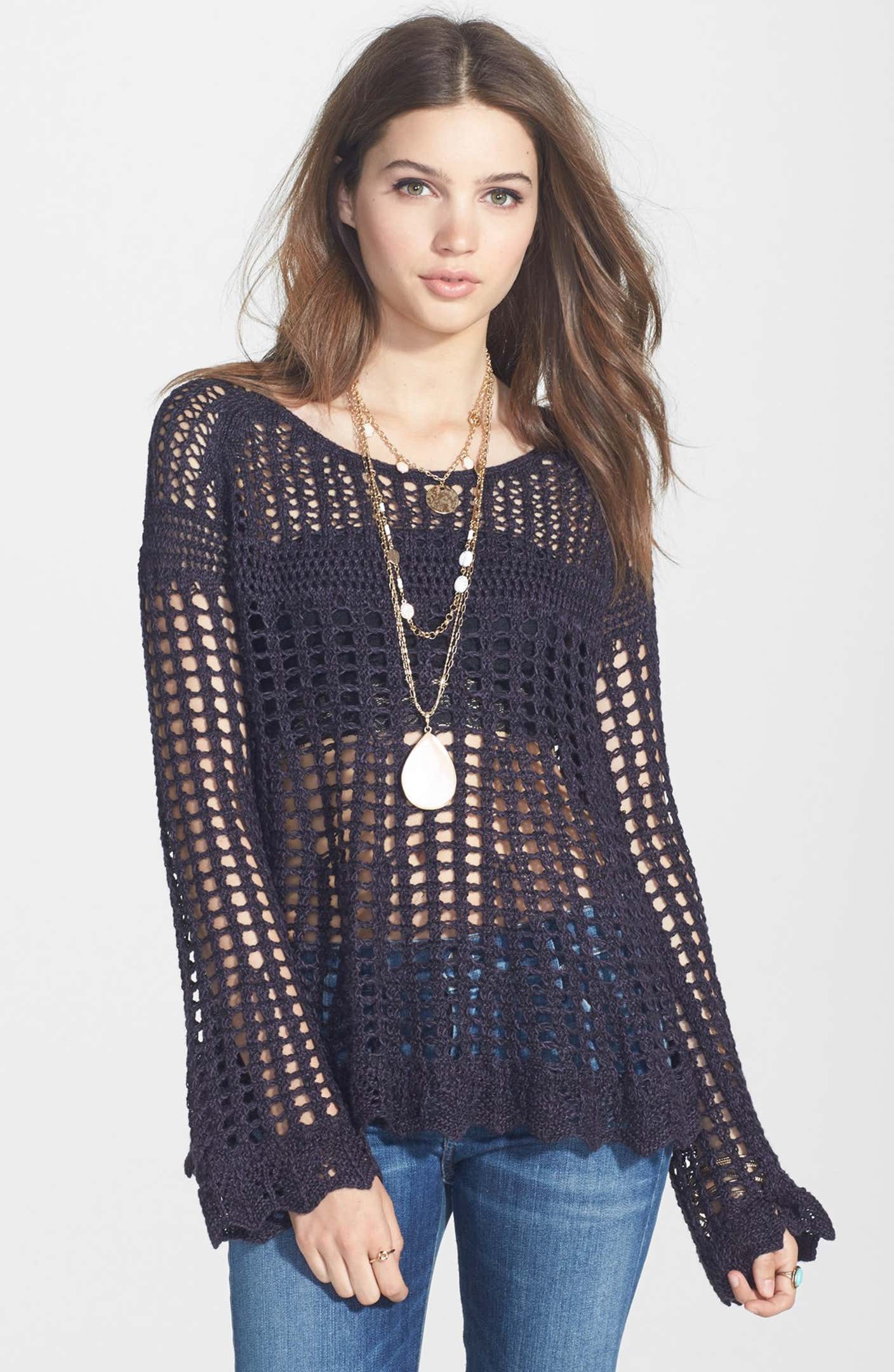 Free People 'Annabelle' Crocheted Pullover | Nordstrom