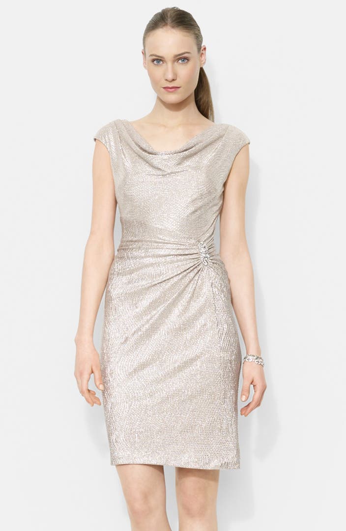 Lauren Ralph Lauren Metallic Dress (Petite) | Nordstrom