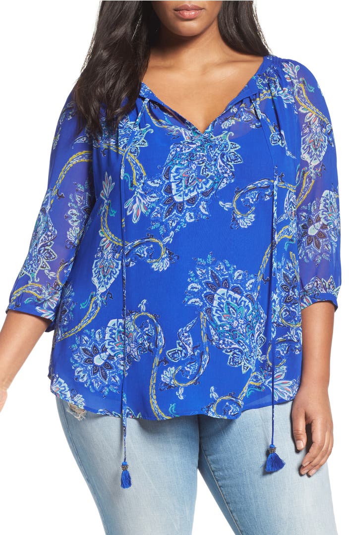 Daniel Rainn Paisley Blouse (Plus Size) | Nordstrom