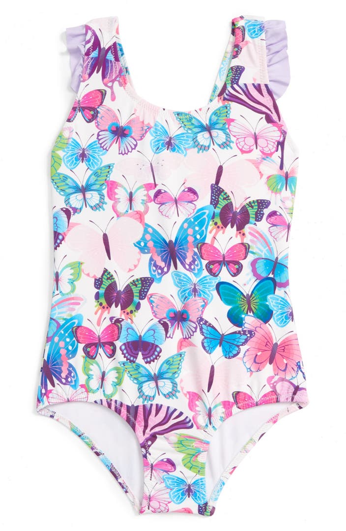Hatley Butterflies One-Piece Swimsuit (Toddler Girls, Little Girls ...