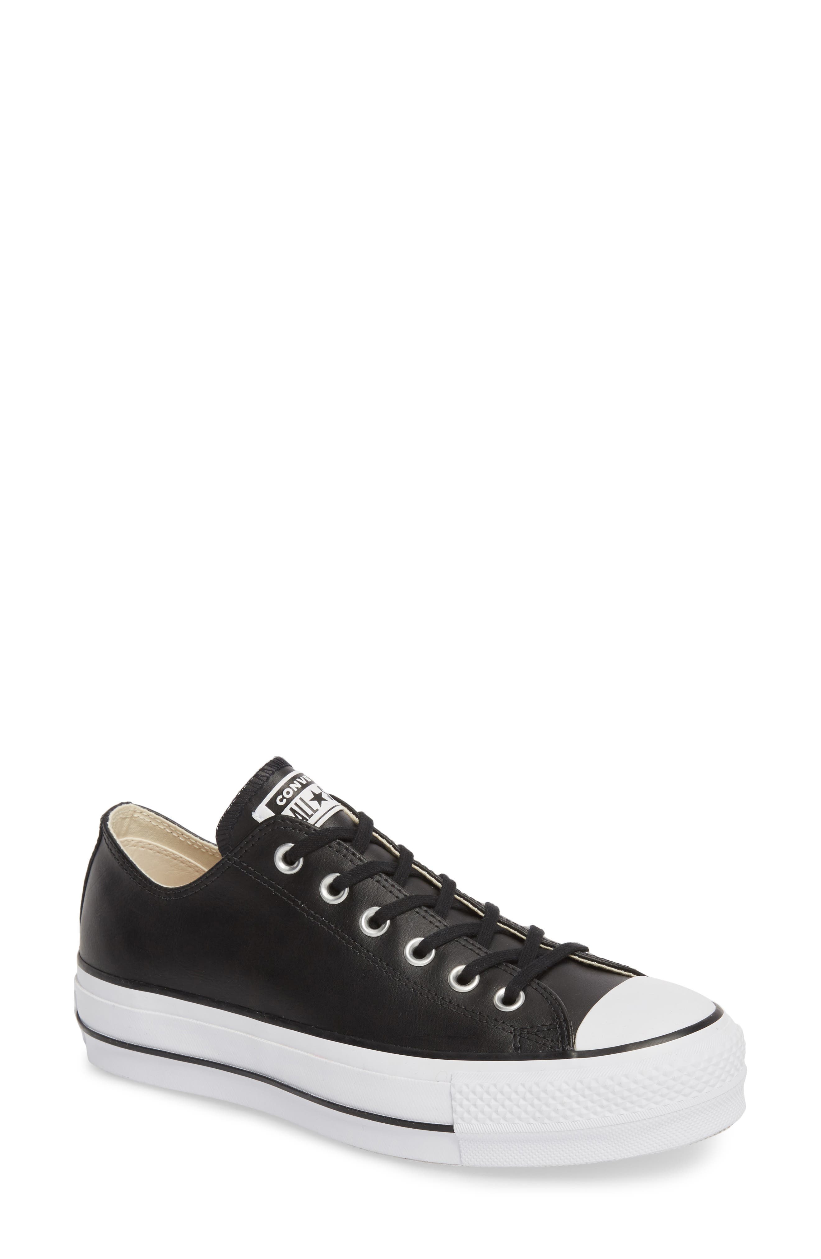 converse leather platform sneakers