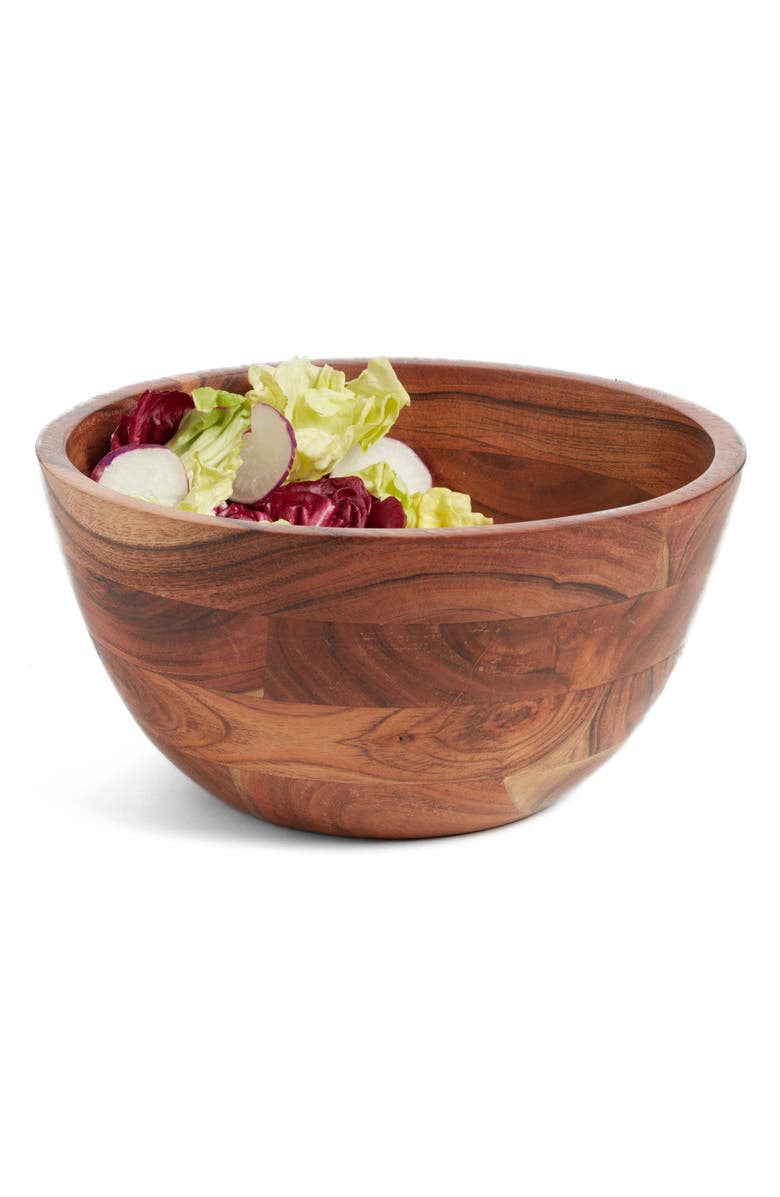 Medium Wood Salad Bowl,
                        Main,
                        color, Brown