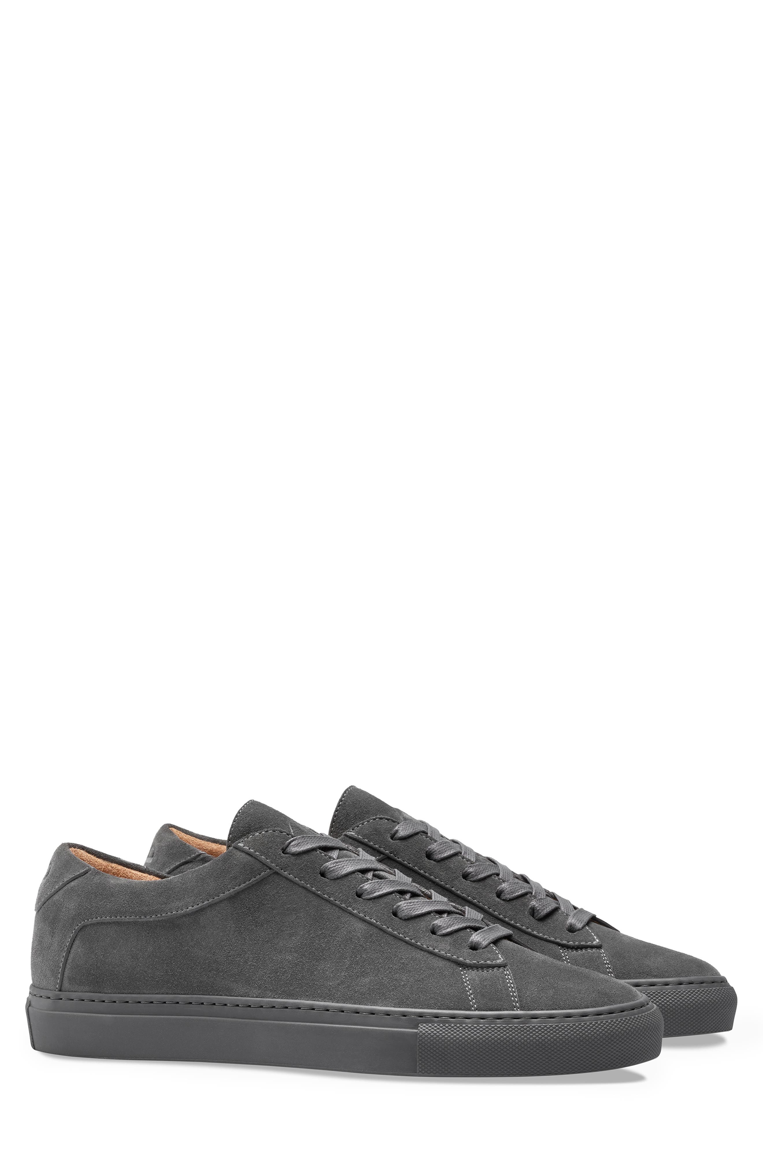 mens gray leather sneakers