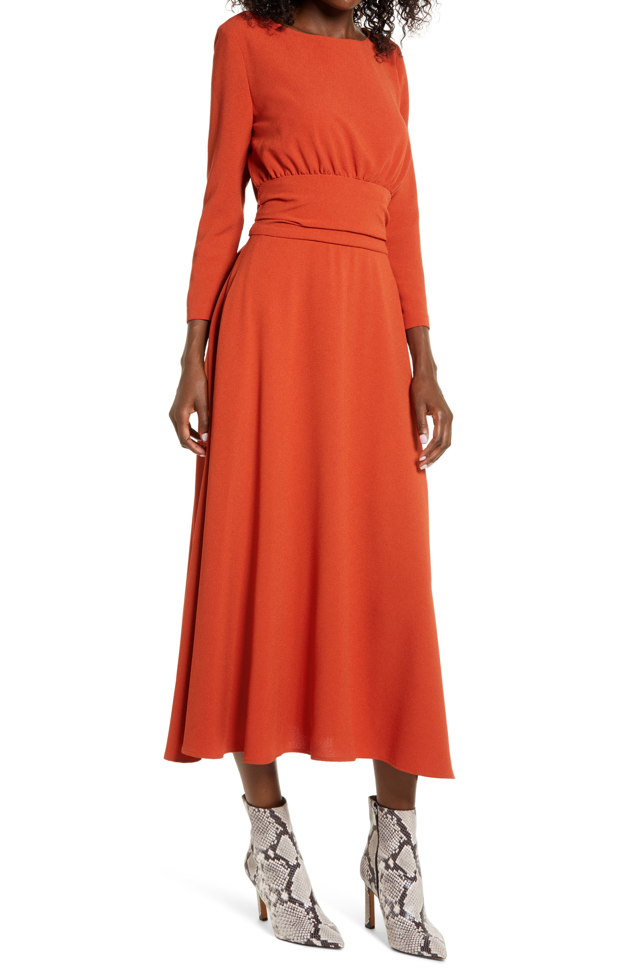 nordstrom midi dresses with sleeves