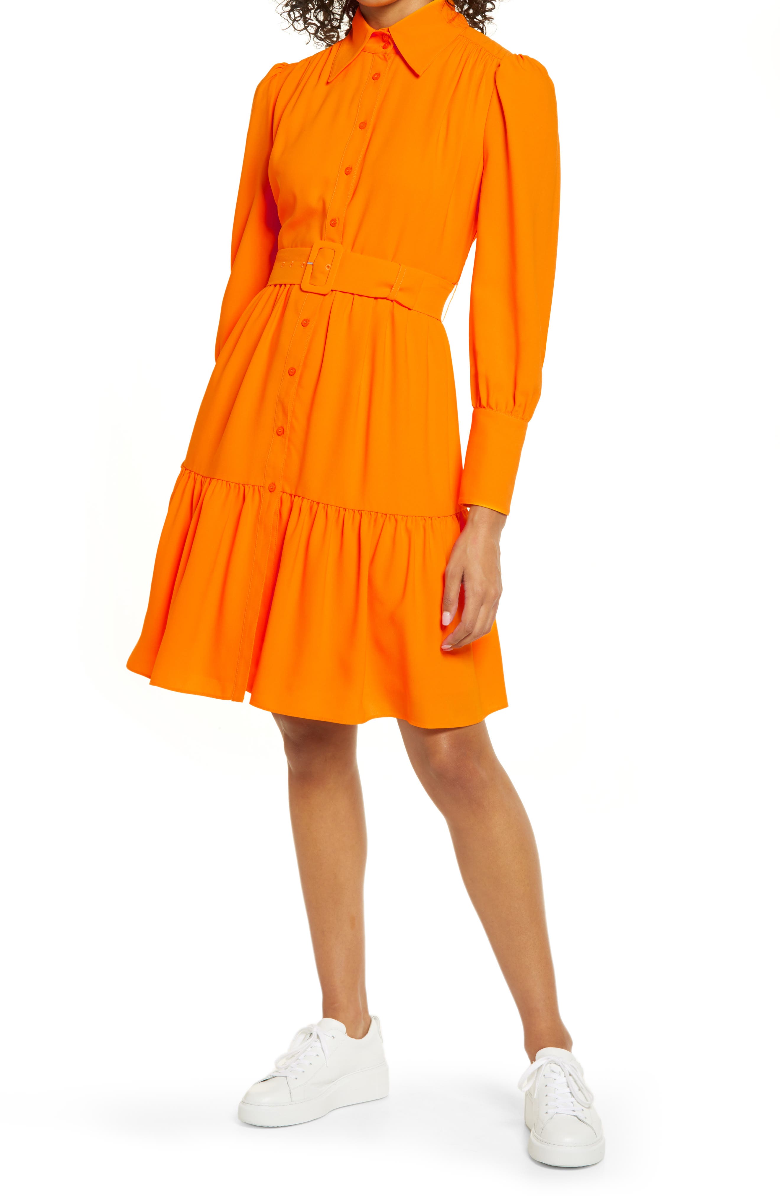 and orange dress
