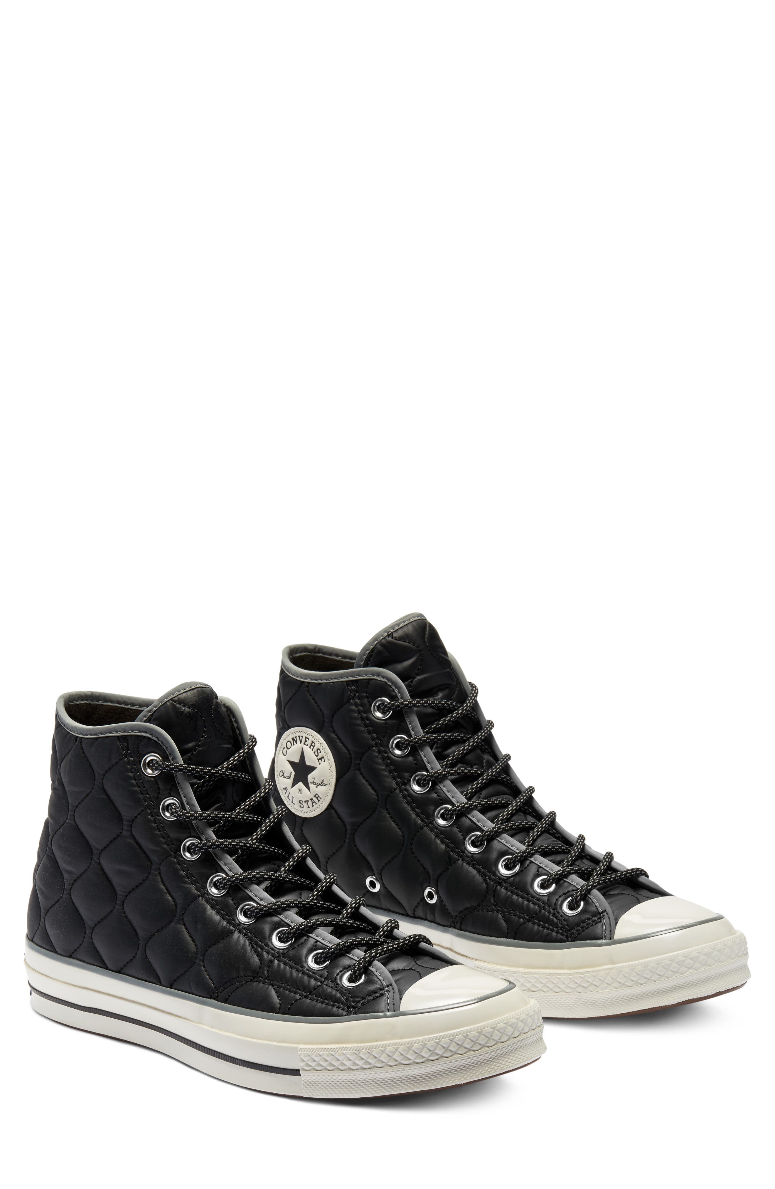 converse black gold quilted