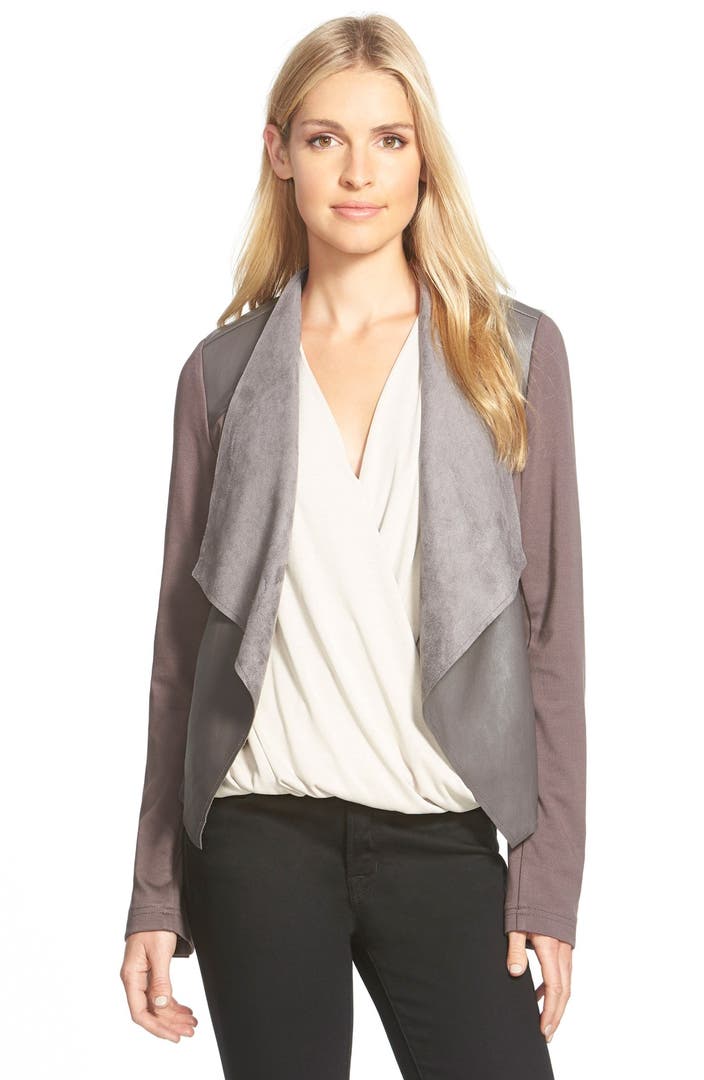 KUT from the Kloth 'Lincoln' Faux Leather Drape Front Jacket | Nordstrom