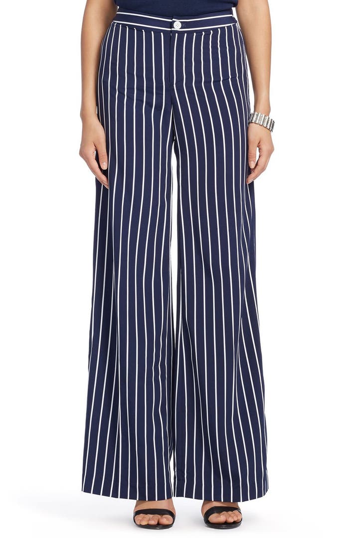 Lauren Ralph Lauren Stripe Wide Leg Pants (Regular & Petite) | Nordstrom