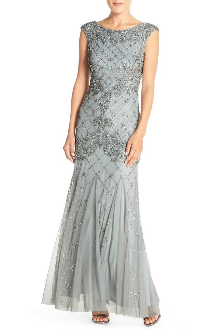 Adrianna Papell Beaded Trumpet Gown | Nordstrom