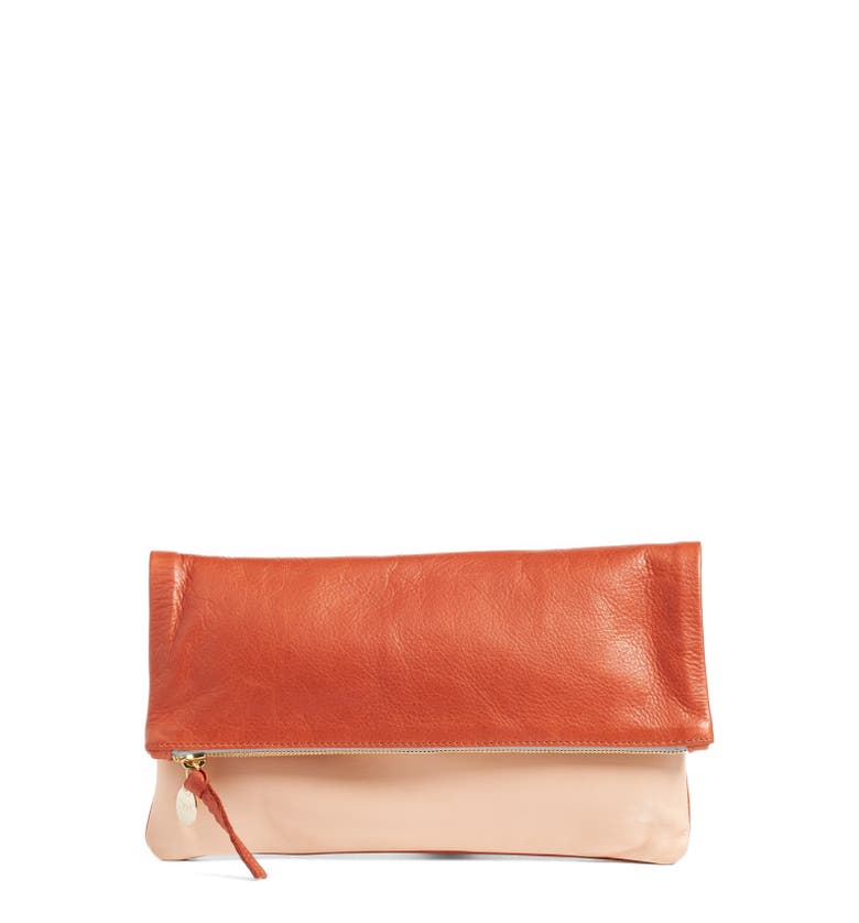 Clare V. Colorblock Leather Foldover Clutch | Nordstrom