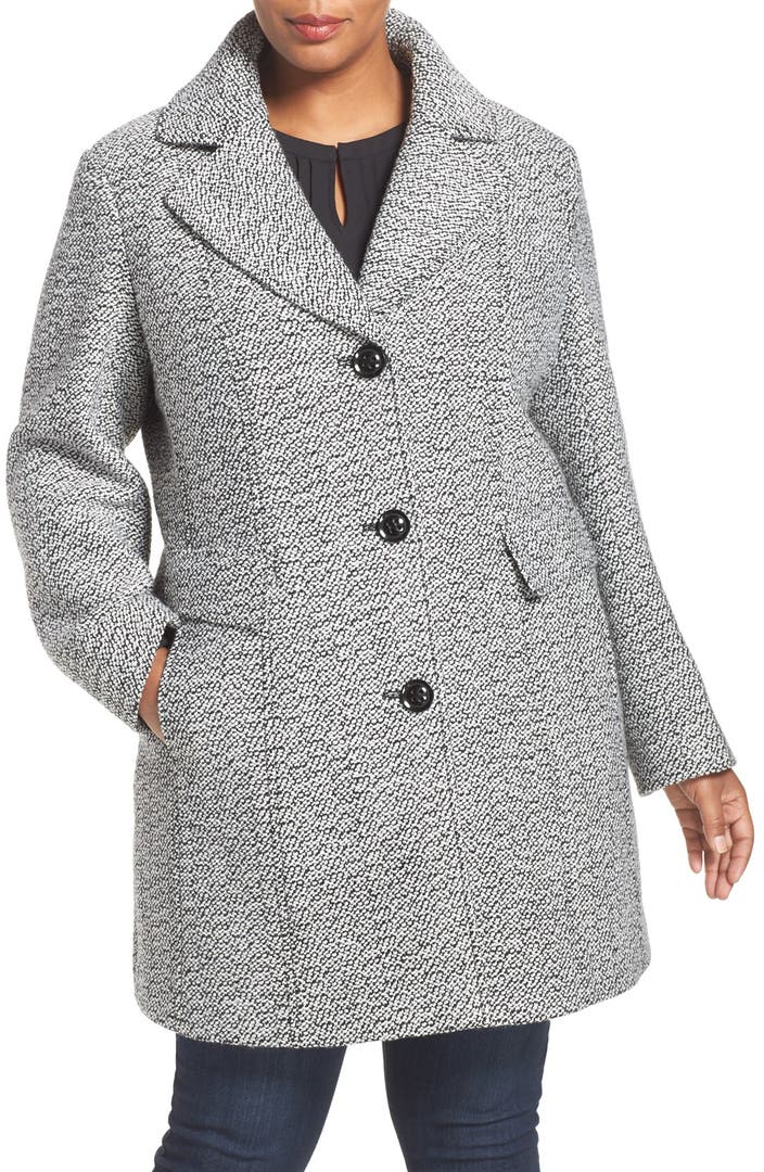 Gallery Tweed Coat (Plus Size) | Nordstrom