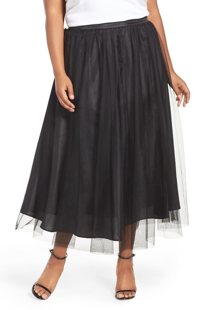 Alex Evenings Tulle Tea Length Skirt (Plus Size) | Nordstrom