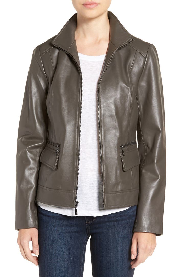 Cole Haan Wing Collar Leather Jacket | Nordstrom