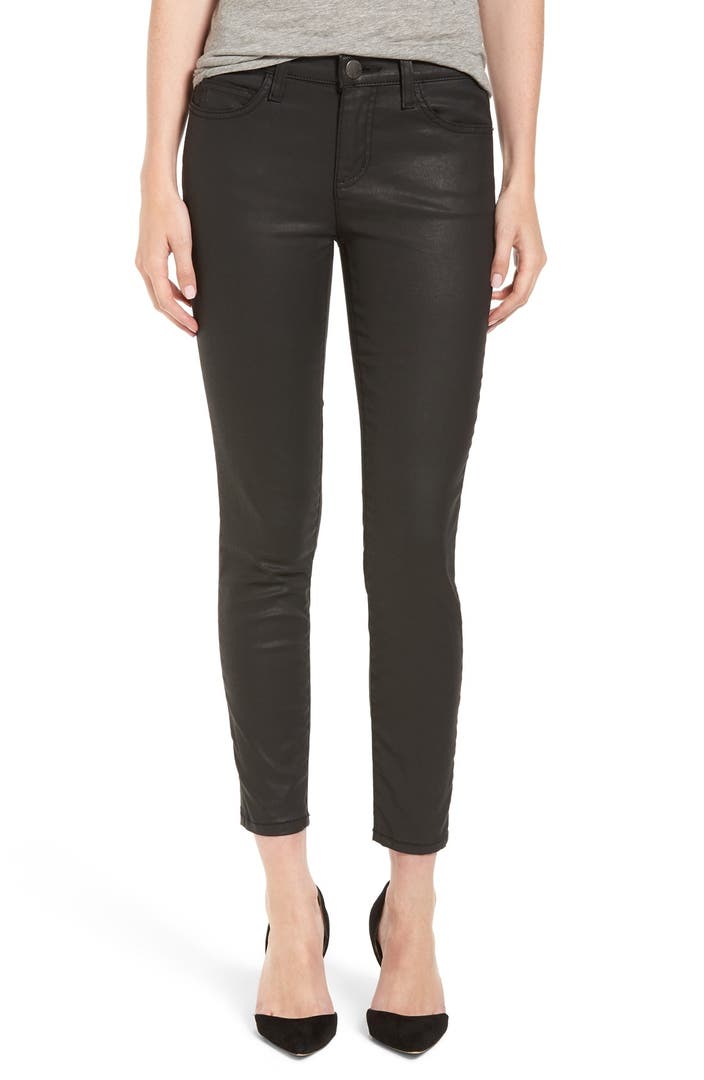 Current/Elliott 'The Stiletto' Coated Skinny Jeans (Black Coated ...