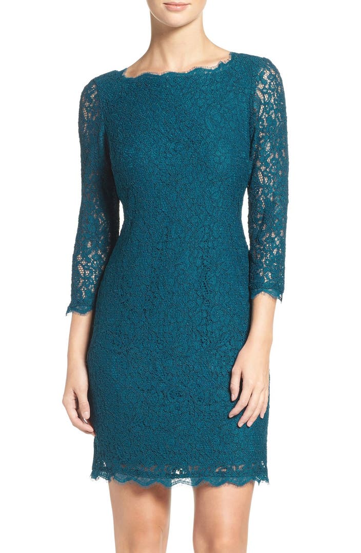 Adrianna Papell Lace Overlay Sheath Dress (Regular & Petite) | Nordstrom