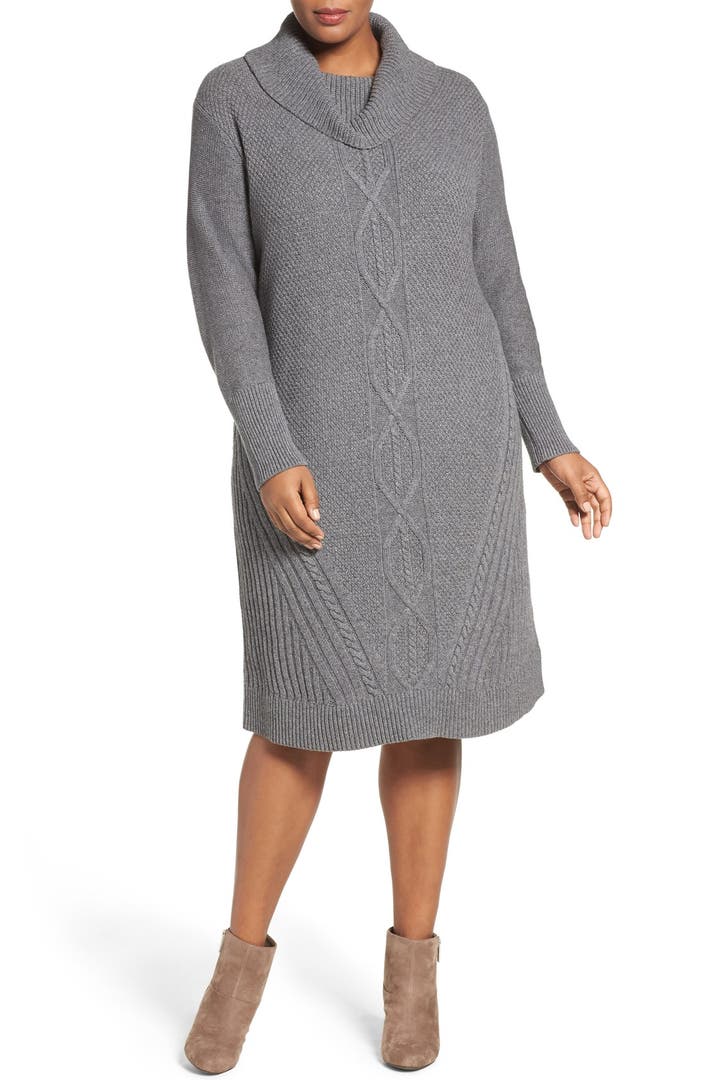 Caslon® Cowl Neck Sweater Dress (Plus Size) | Nordstrom