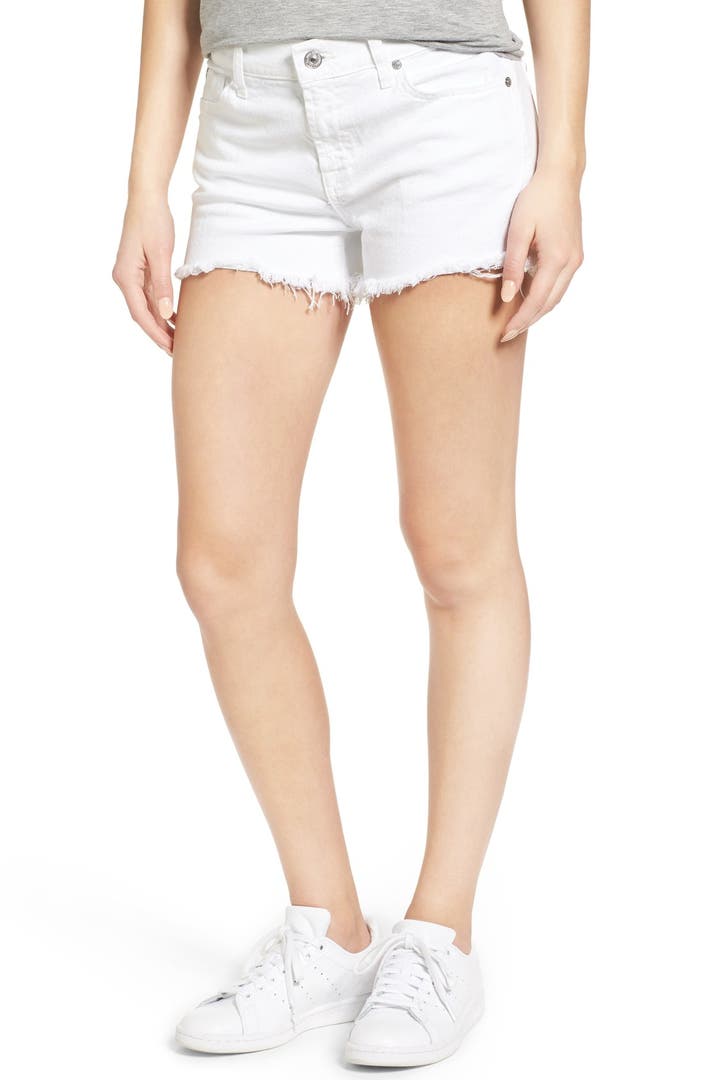 7 For All Mankind® Cutoff Denim Shorts (Clean White) | Nordstrom