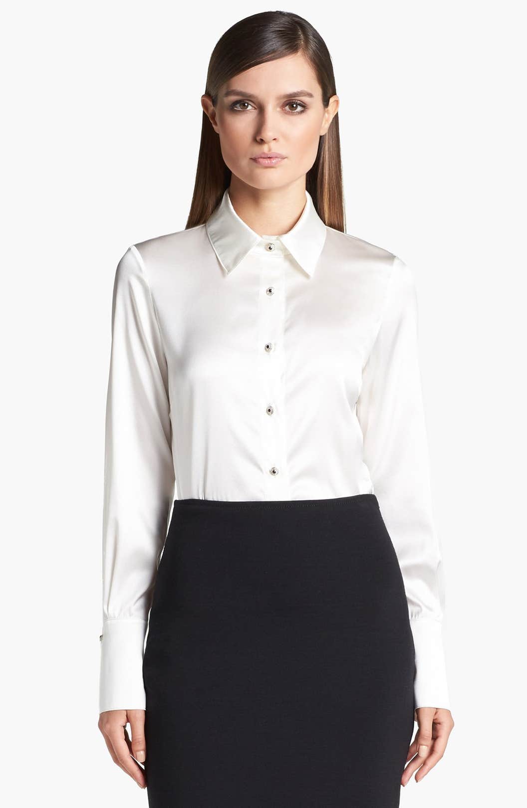 St. John Collection Silk Charmeuse Blouse | Nordstrom