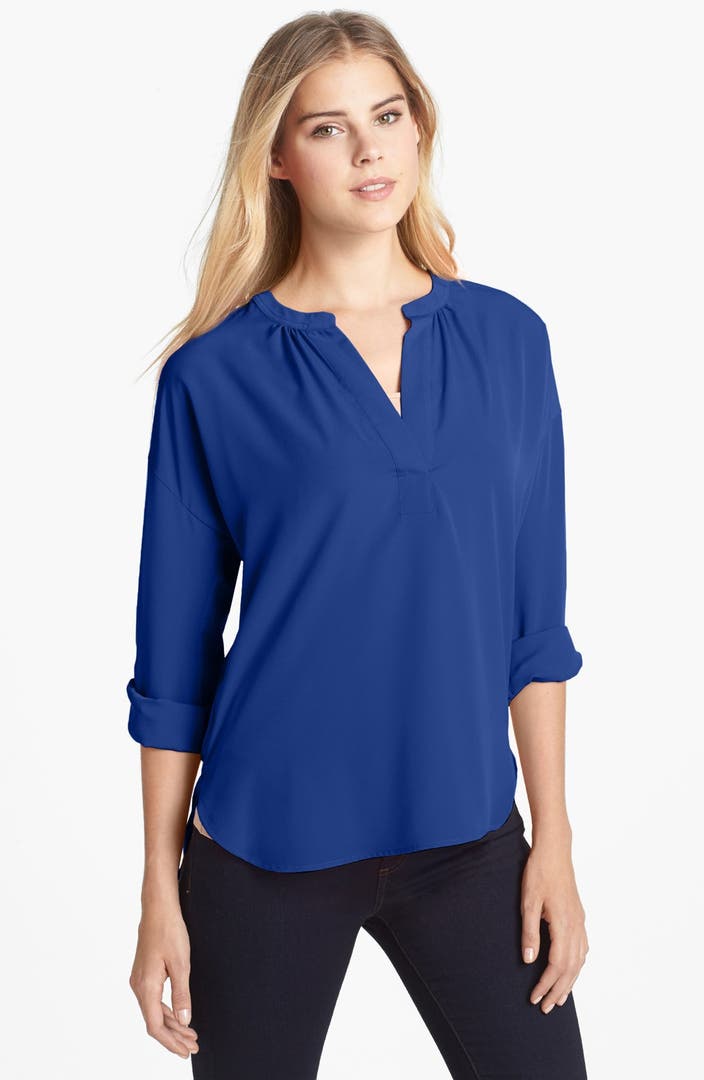 Two by Vince Camuto Split Neck Long Sleeve Tunic | Nordstrom