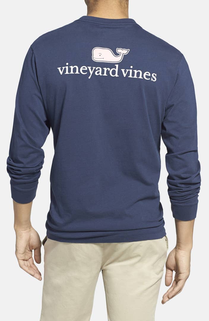 vineyard vines Logo Pocket Long Sleeve Crewneck T-Shirt | Nordstrom