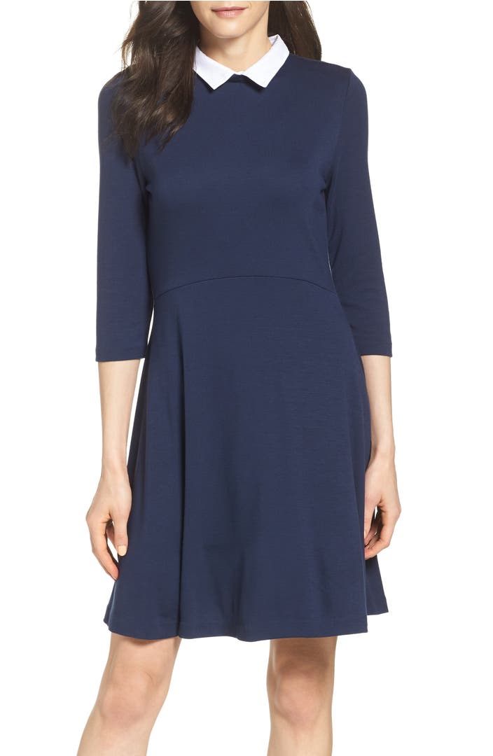 French Connection 'Fast Fresh' Collared Jersey Fit & Flare Dress ...