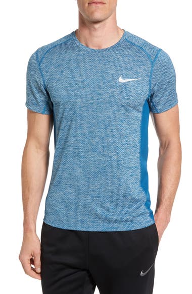 NIKE Miler Performance T-Shirt in Glacier Blue/ Industrial Blue | ModeSens