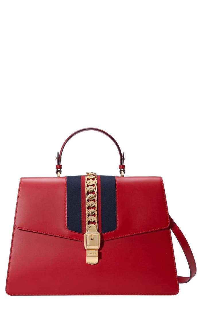 Gucci Maxi Sylvie Top Handle Leather Shoulder Bag | Nordstrom