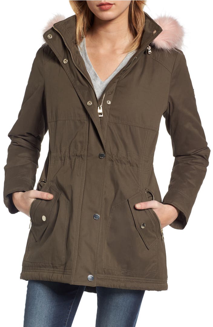 Guess Parka with Removable Faux Fur Trim Hood | Nordstrom