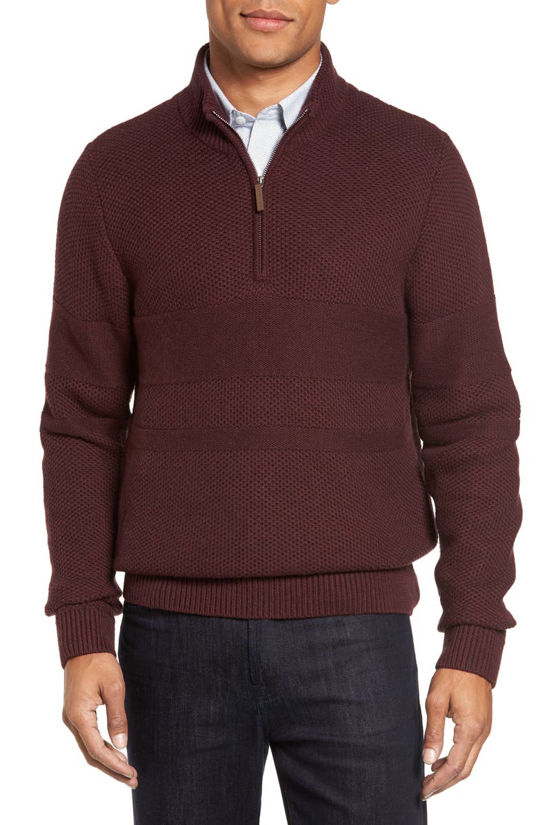 Nordstrom Men's Shop Texture Cotton & Cashmere Quarter Zip Sweater ...