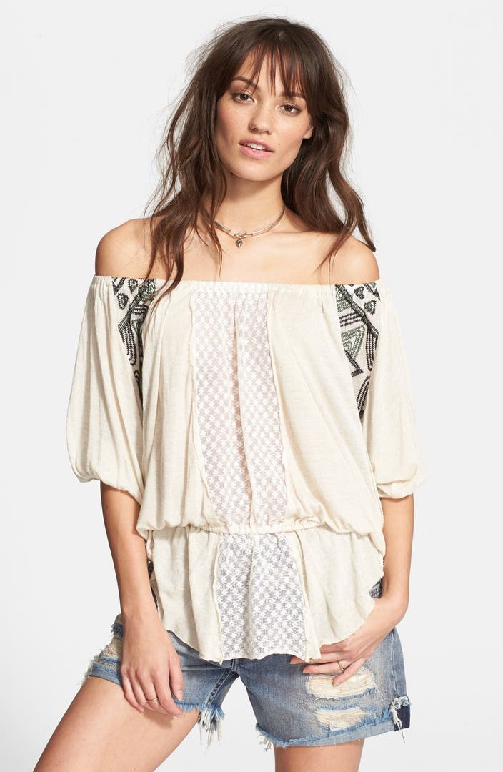 Free People 'New World' Off the Shoulder Butterfly Tunic | Nordstrom
