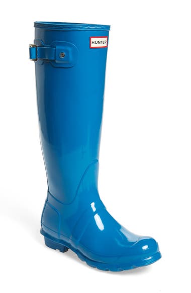 HUNTER Original High Gloss Boot in Blue | ModeSens