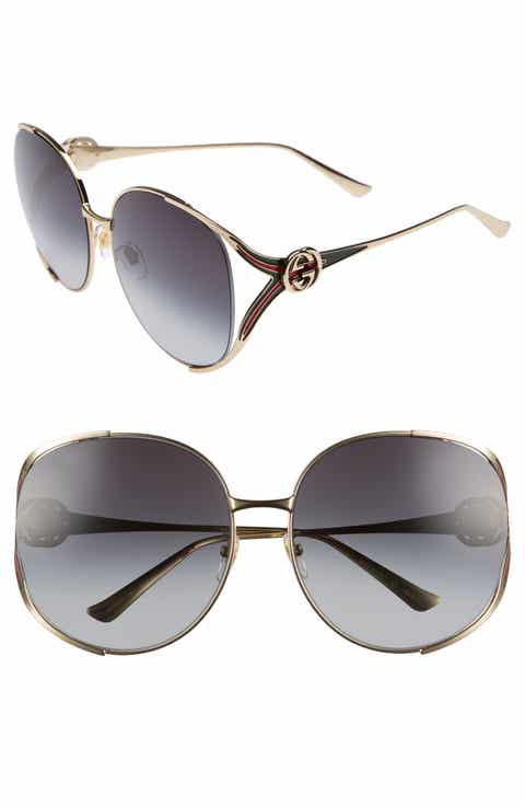 Gucci 63mm Open Temple Sunglasses
