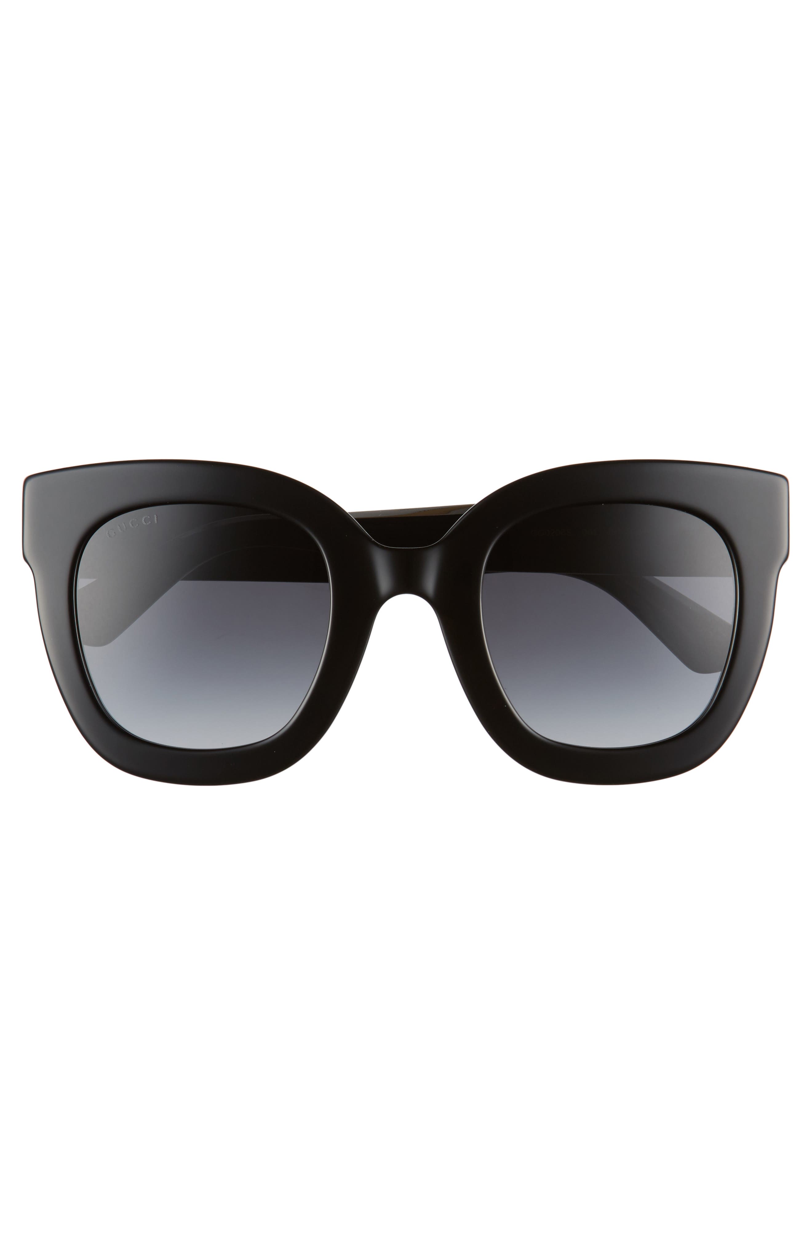 GUCCI Rectangle Acetate Gg Sunglasses W/ Crystal Stars, Black Pattern ...