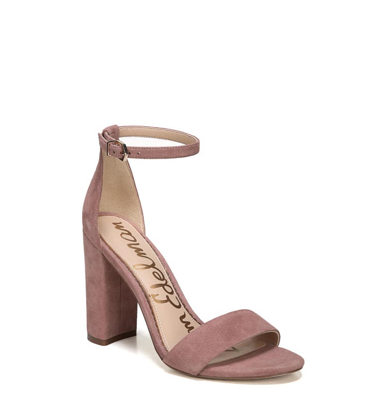 Yaro Ankle Strap Sandal, Main, color, Dusty Rose Suede