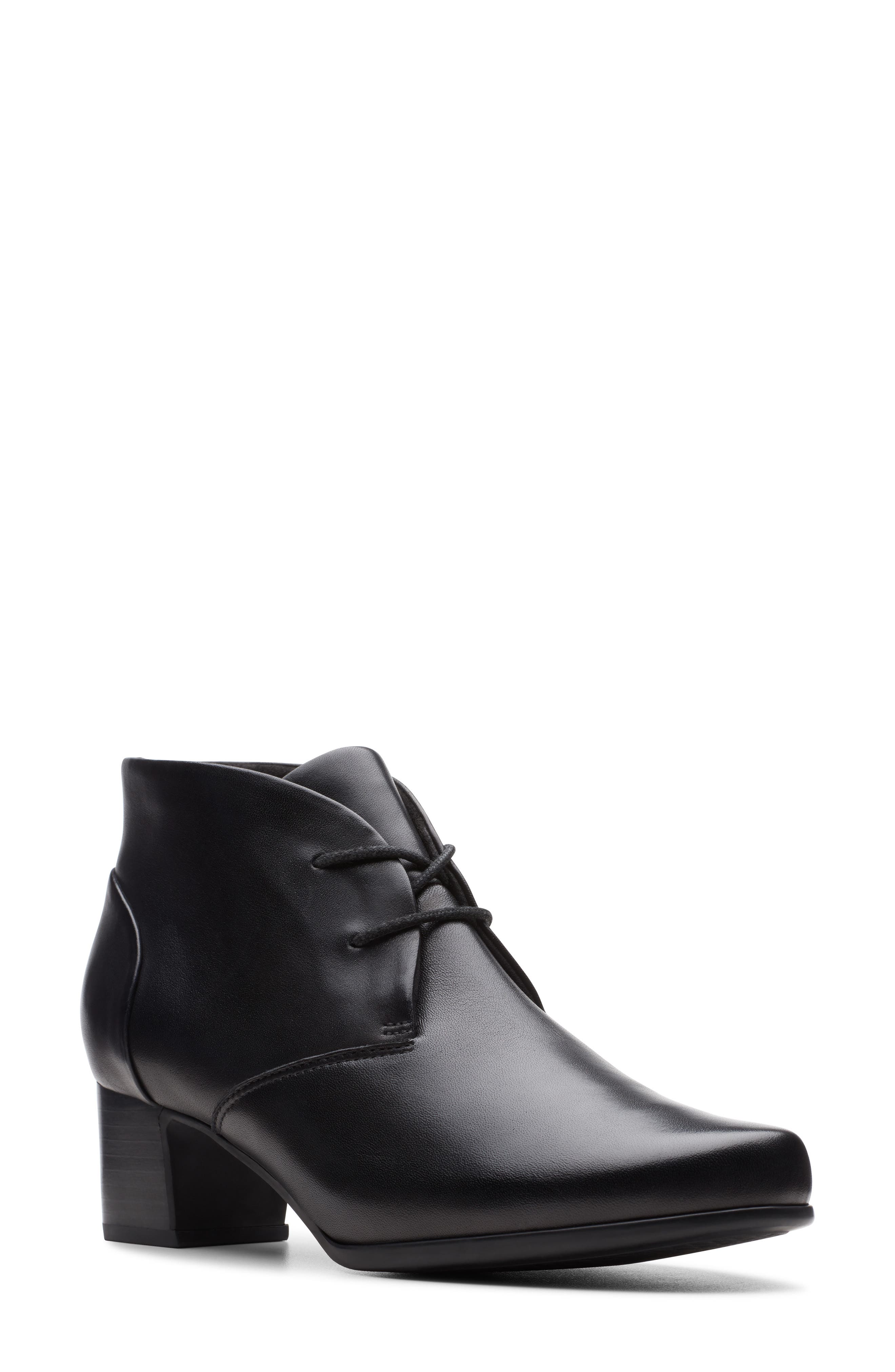 clarks black lace up ankle boots