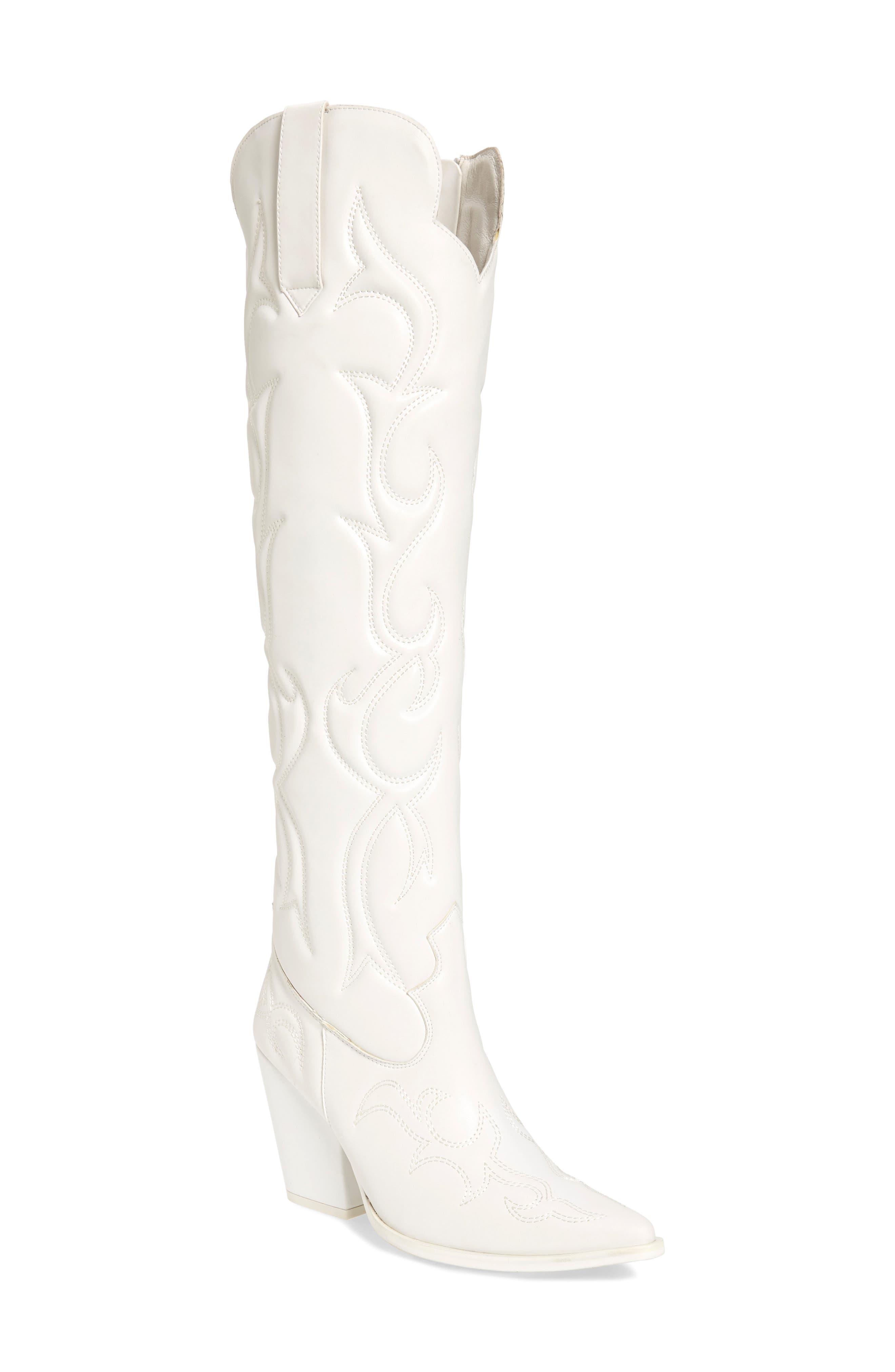 white knee high western boots