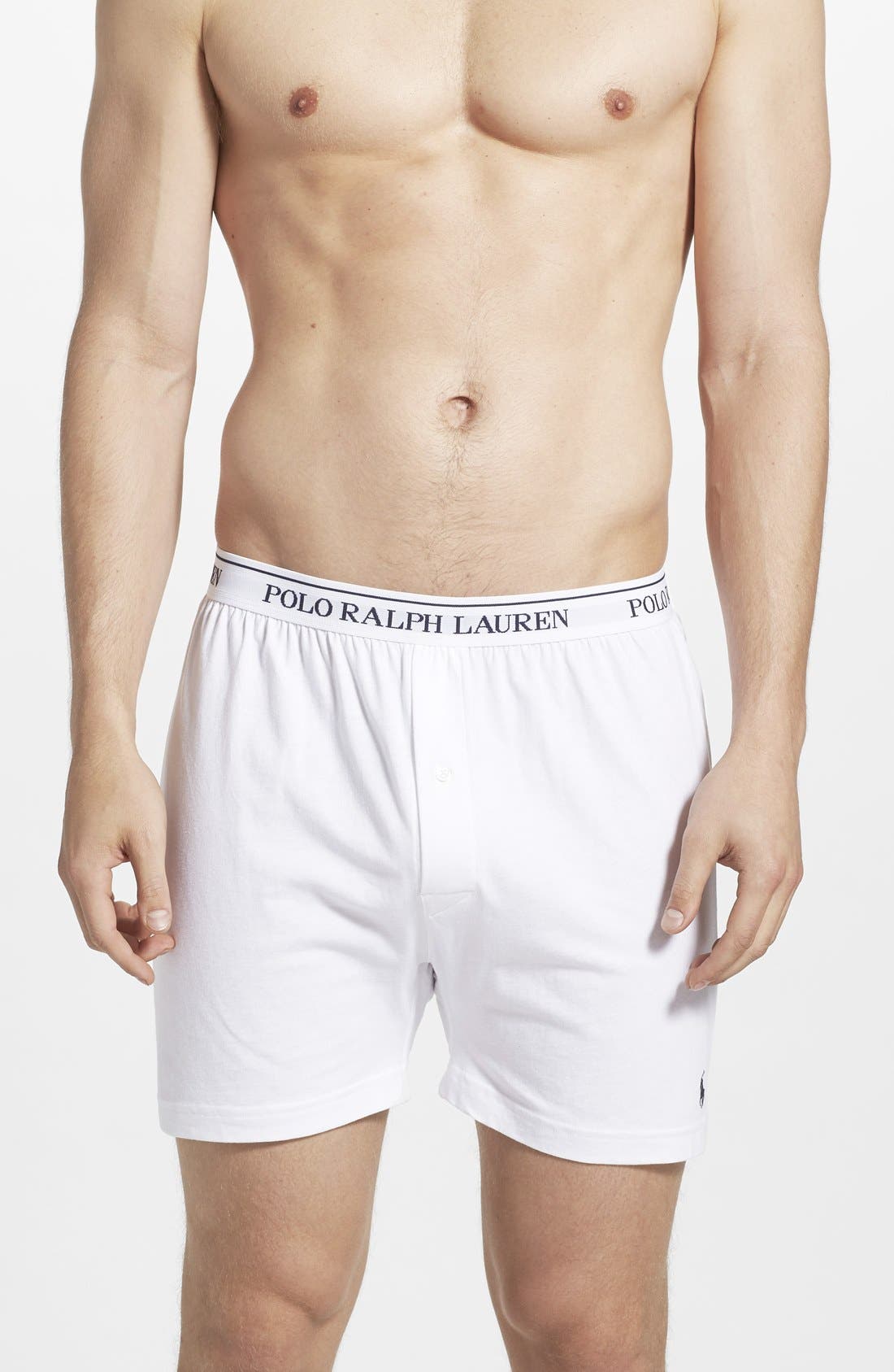 Polo Ralph Lauren Men'S Underwear, Classic Knit Boxer 3 Pack In White ...
