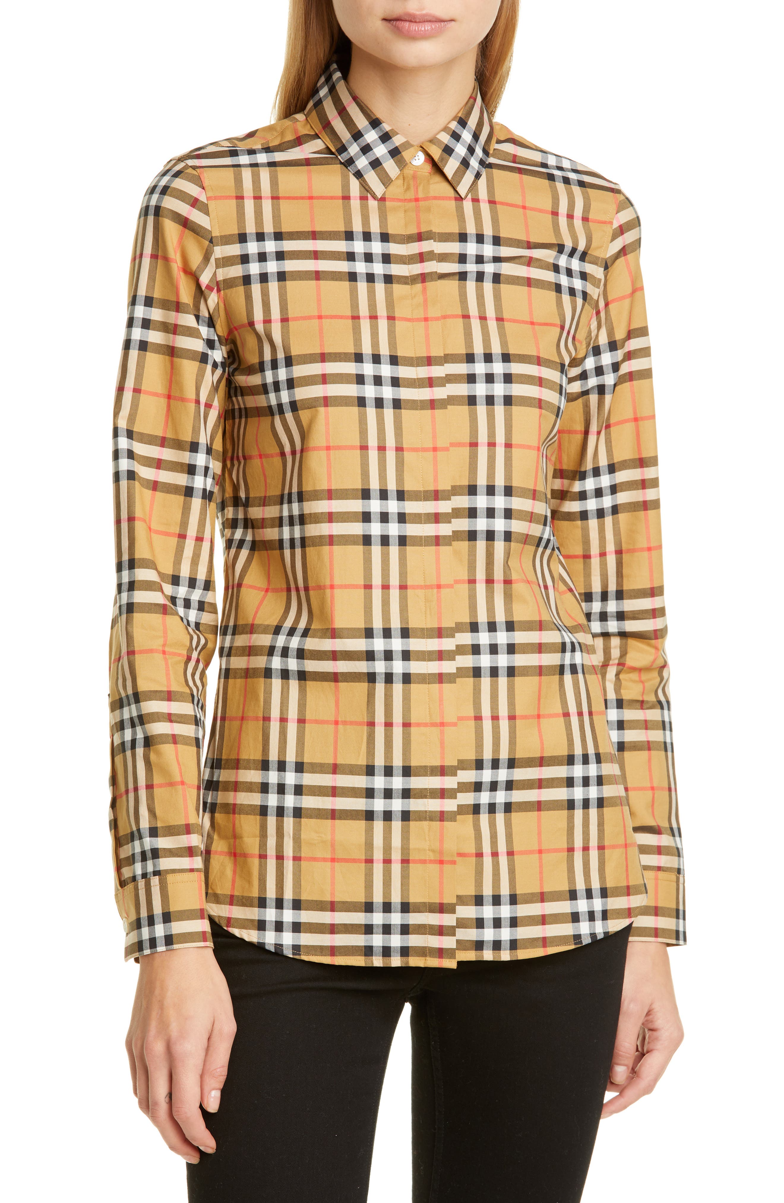 burberry shirt womens white