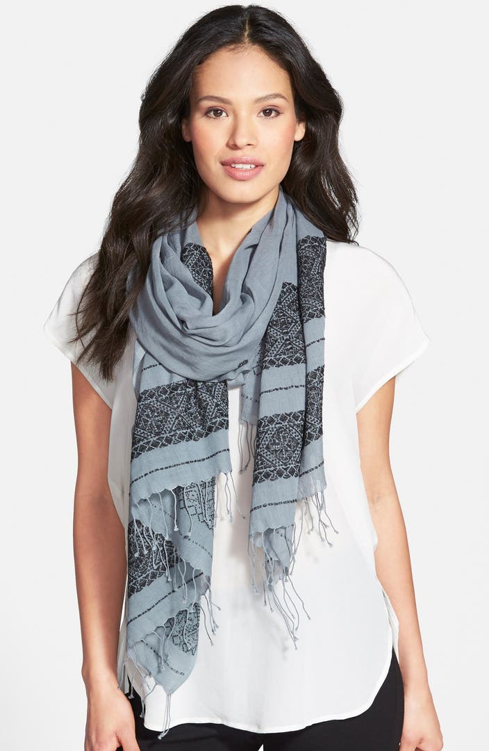 Eileen Fisher Folkloric Organic Cotton Scarf | Nordstrom