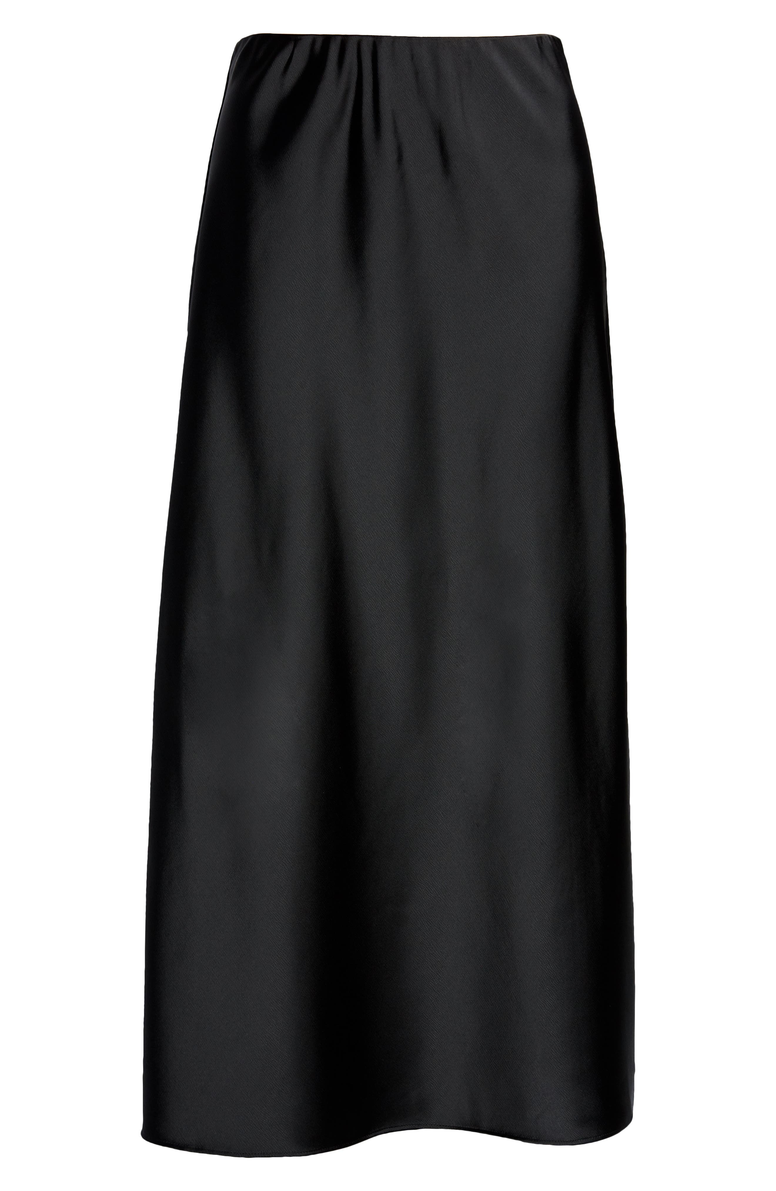 black slip skirt midi