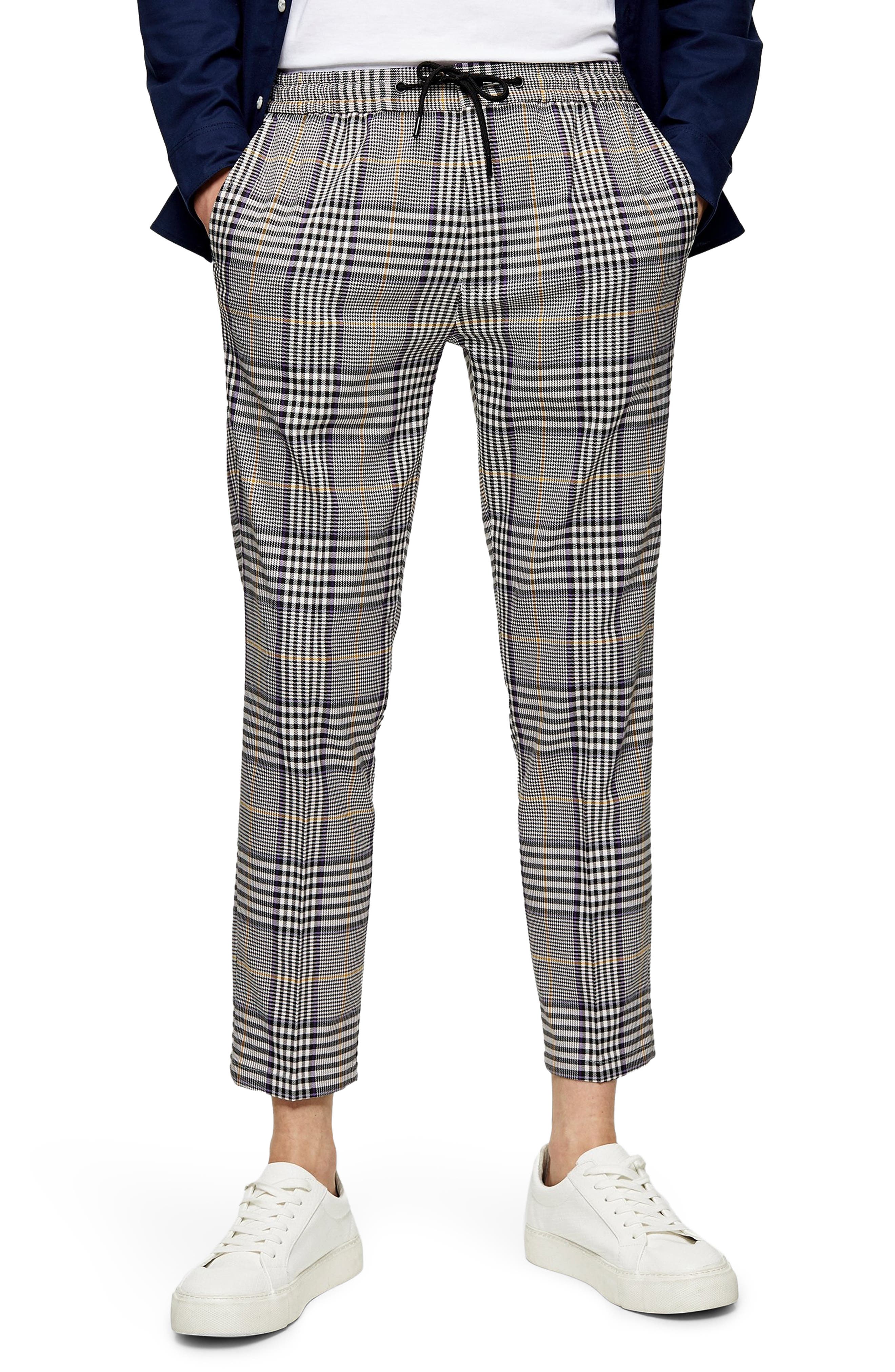 mens striped cropped trousers