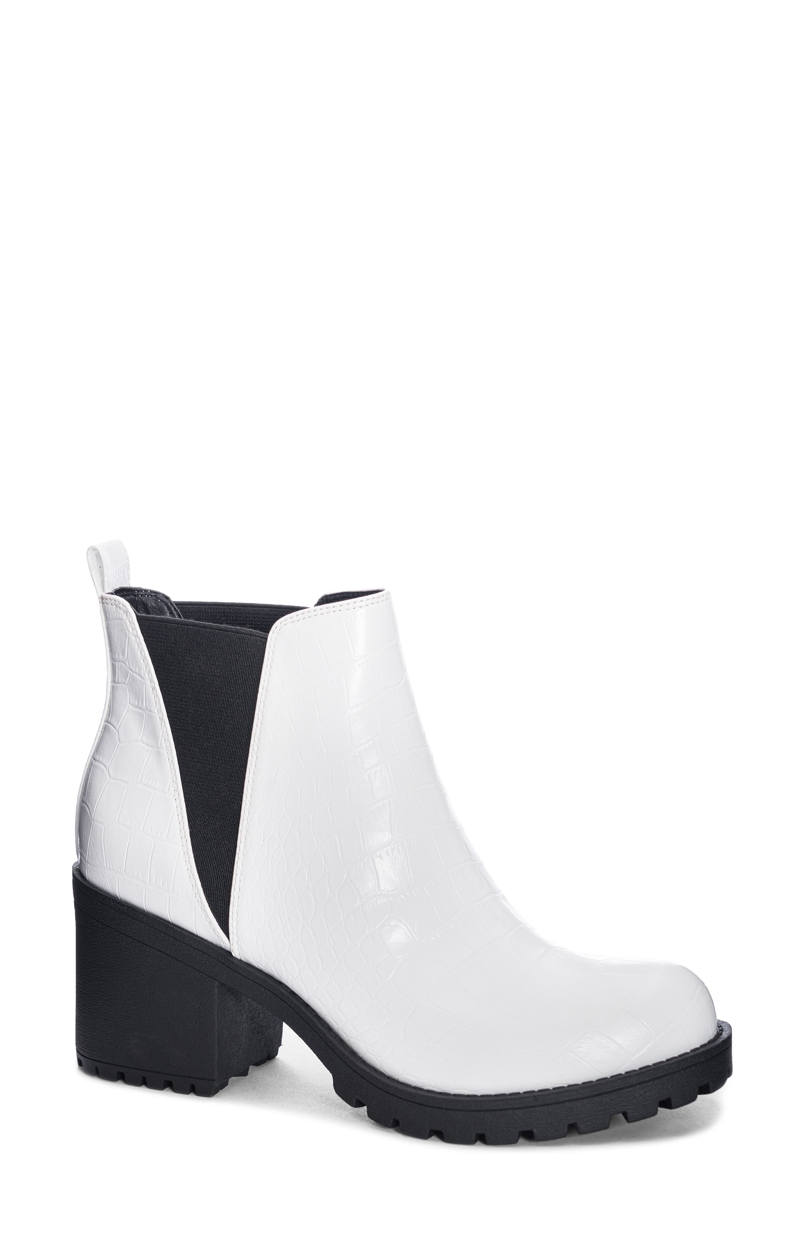 ladies white leather boots