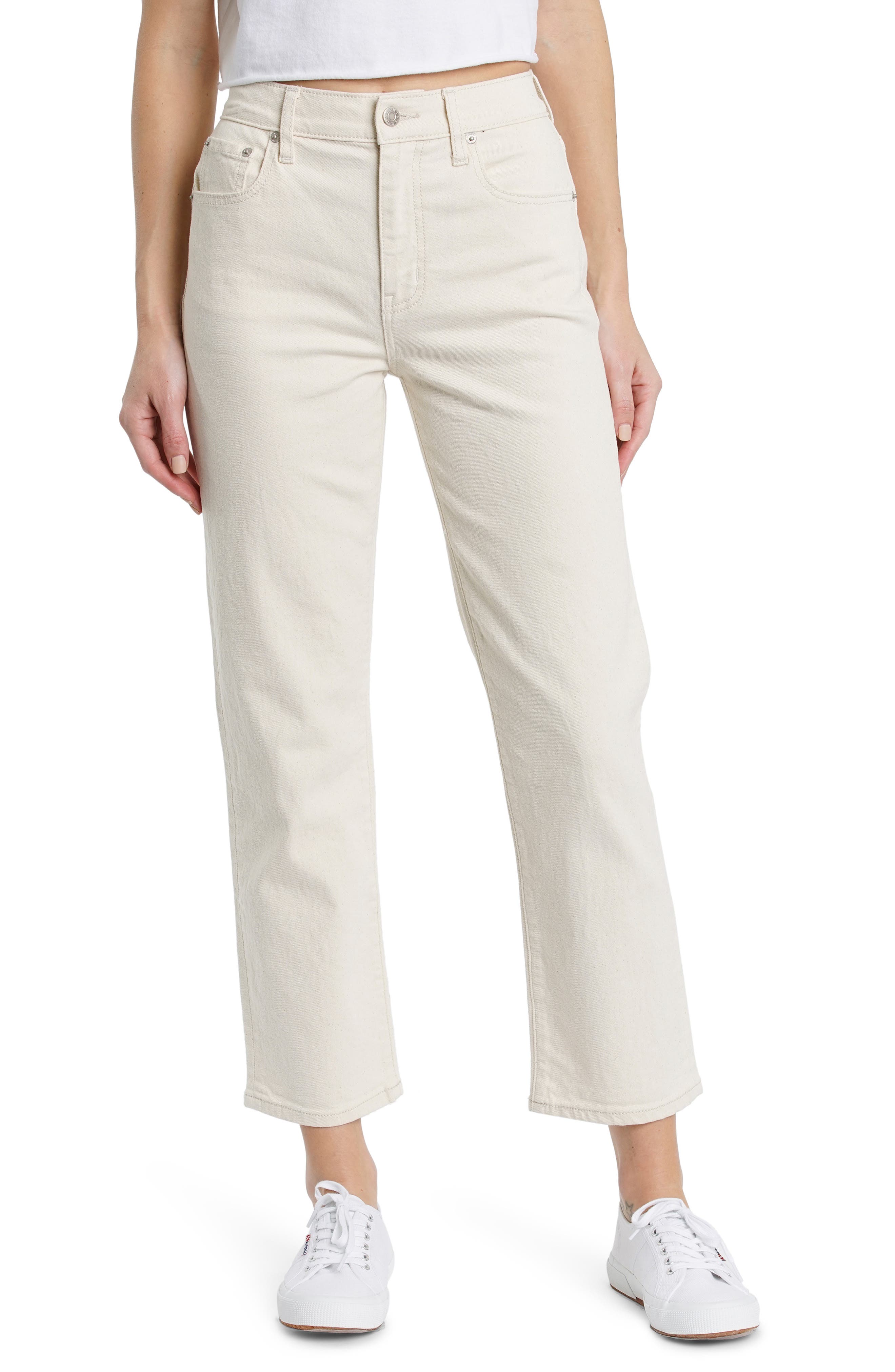 white straight jeans womens