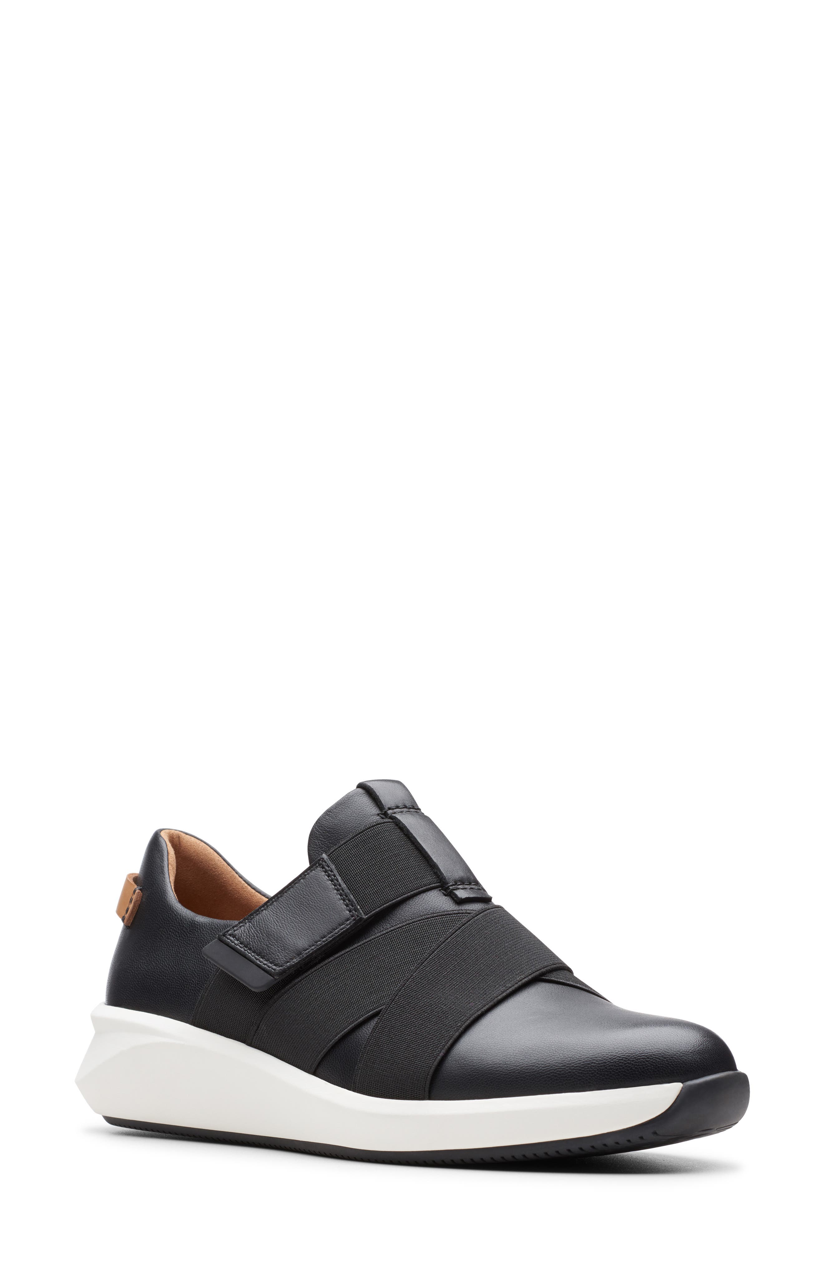 clarks womens leather sneakers