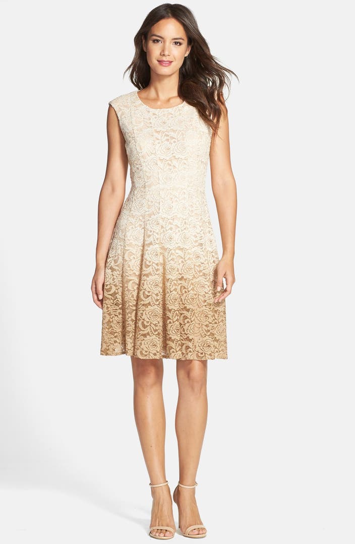 Chetta B Ombré Lace Fit & Flare Dress | Nordstrom