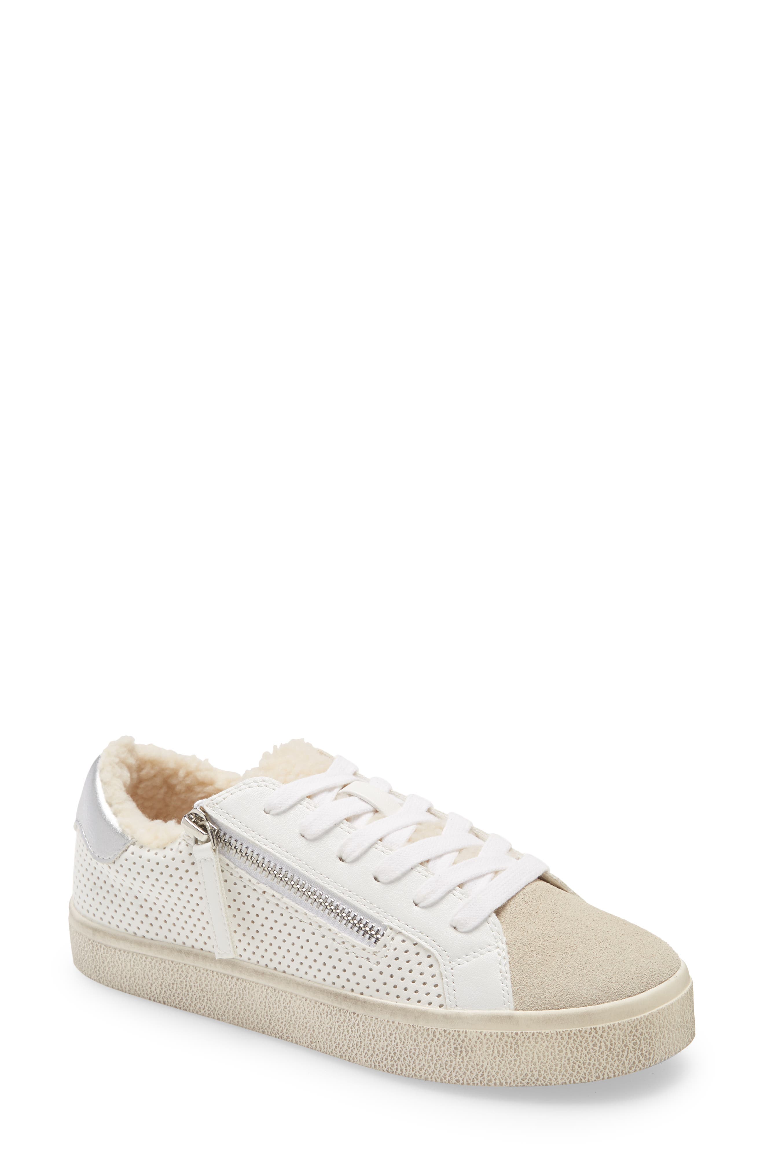 steven by steve madden camela suede and faux fur sherpa lined sneakers
