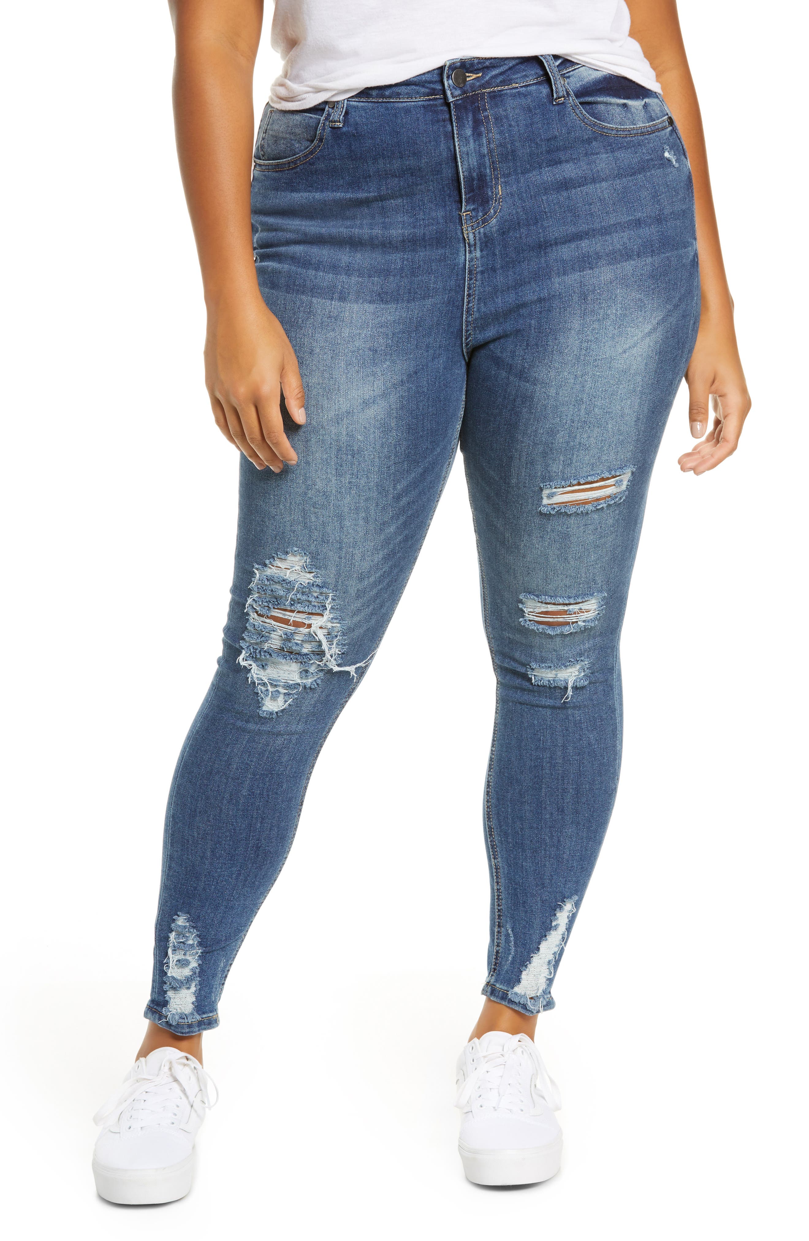 plus size jeans with chains