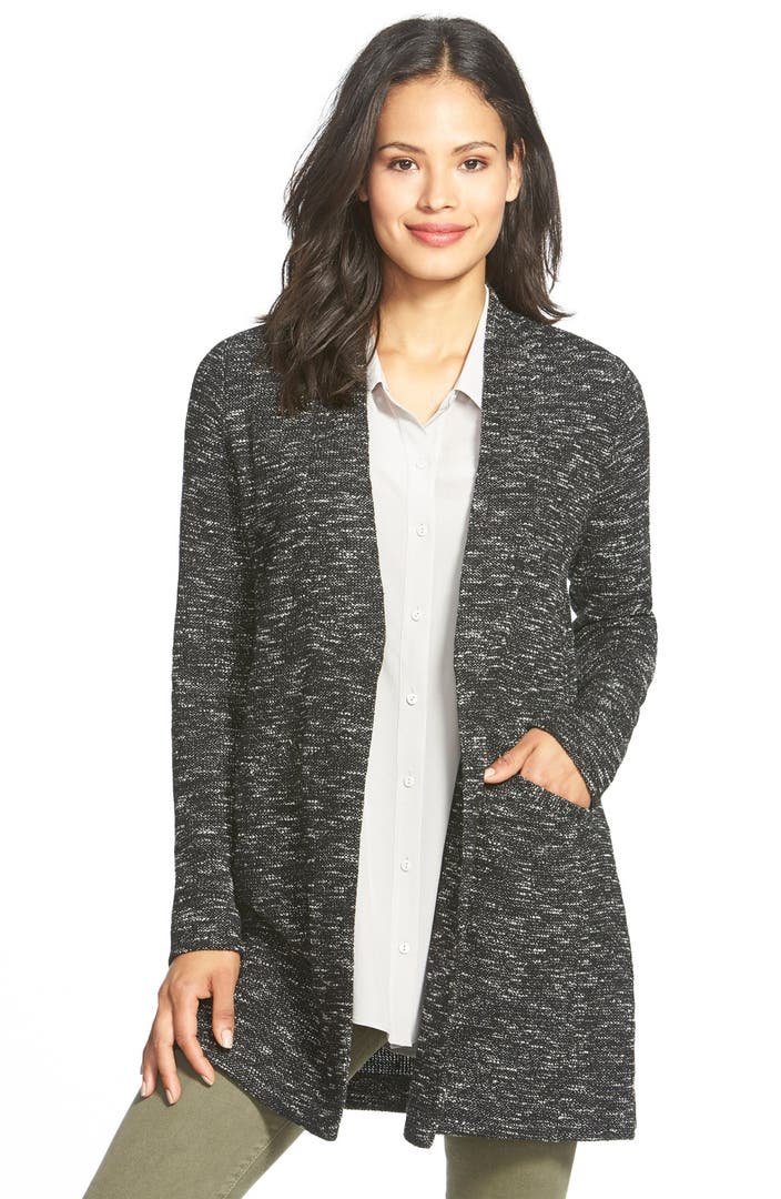 Eileen Fisher Open Front Micro Tweed Jacket (Regular & Petite) | Nordstrom